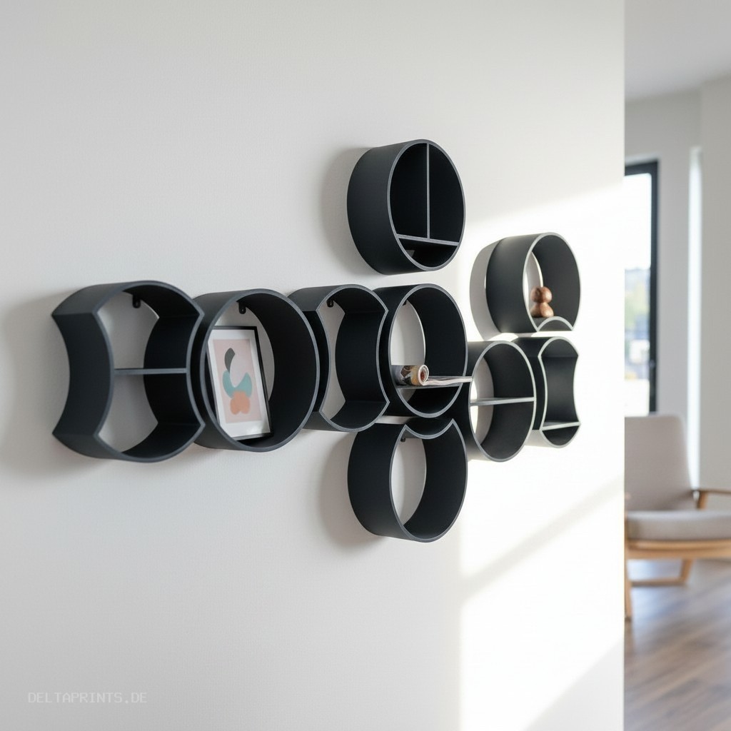 Modular round shelf system 3D print product image 4 by Deltaprints