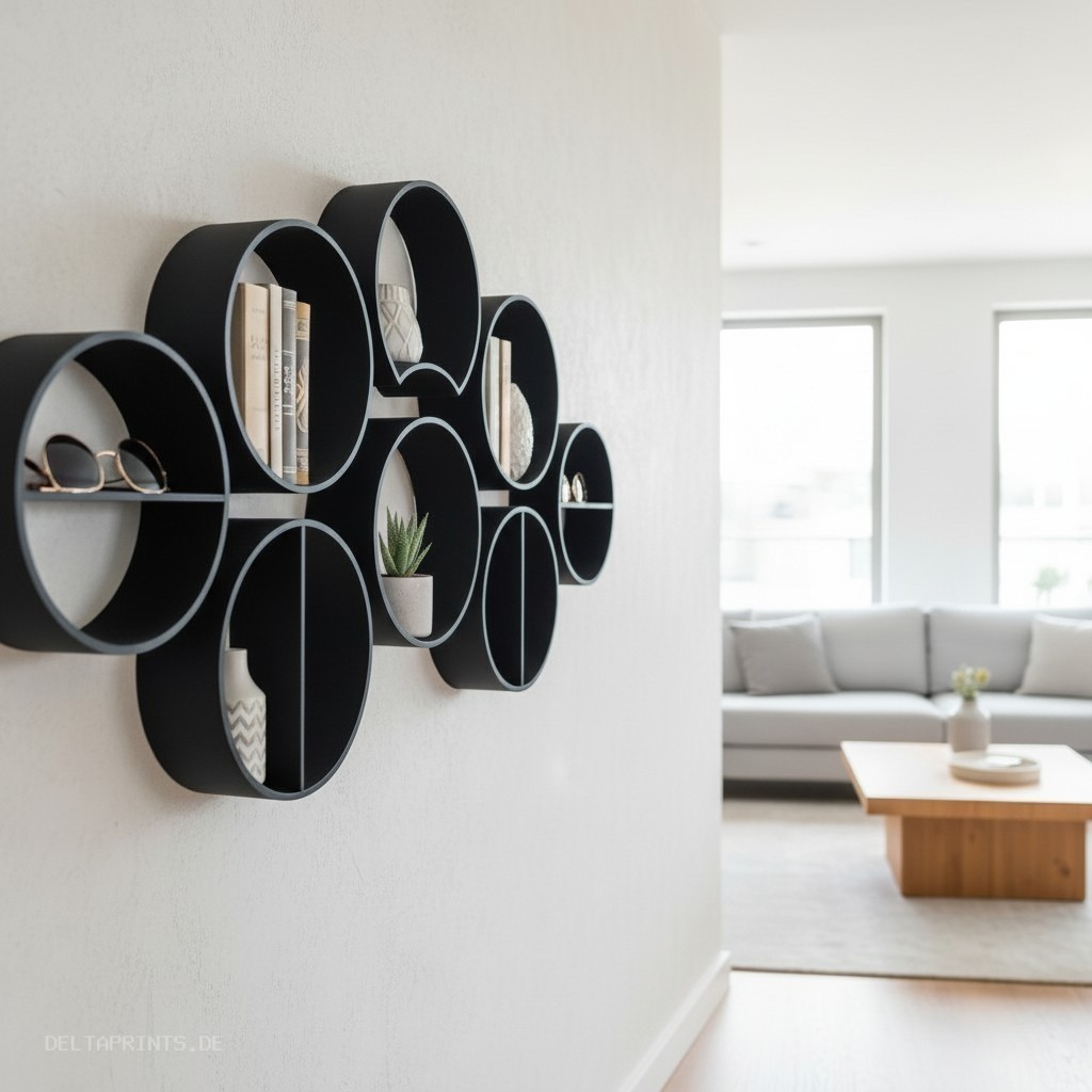 Modular round shelf system 3D print product image 2 by Deltaprints