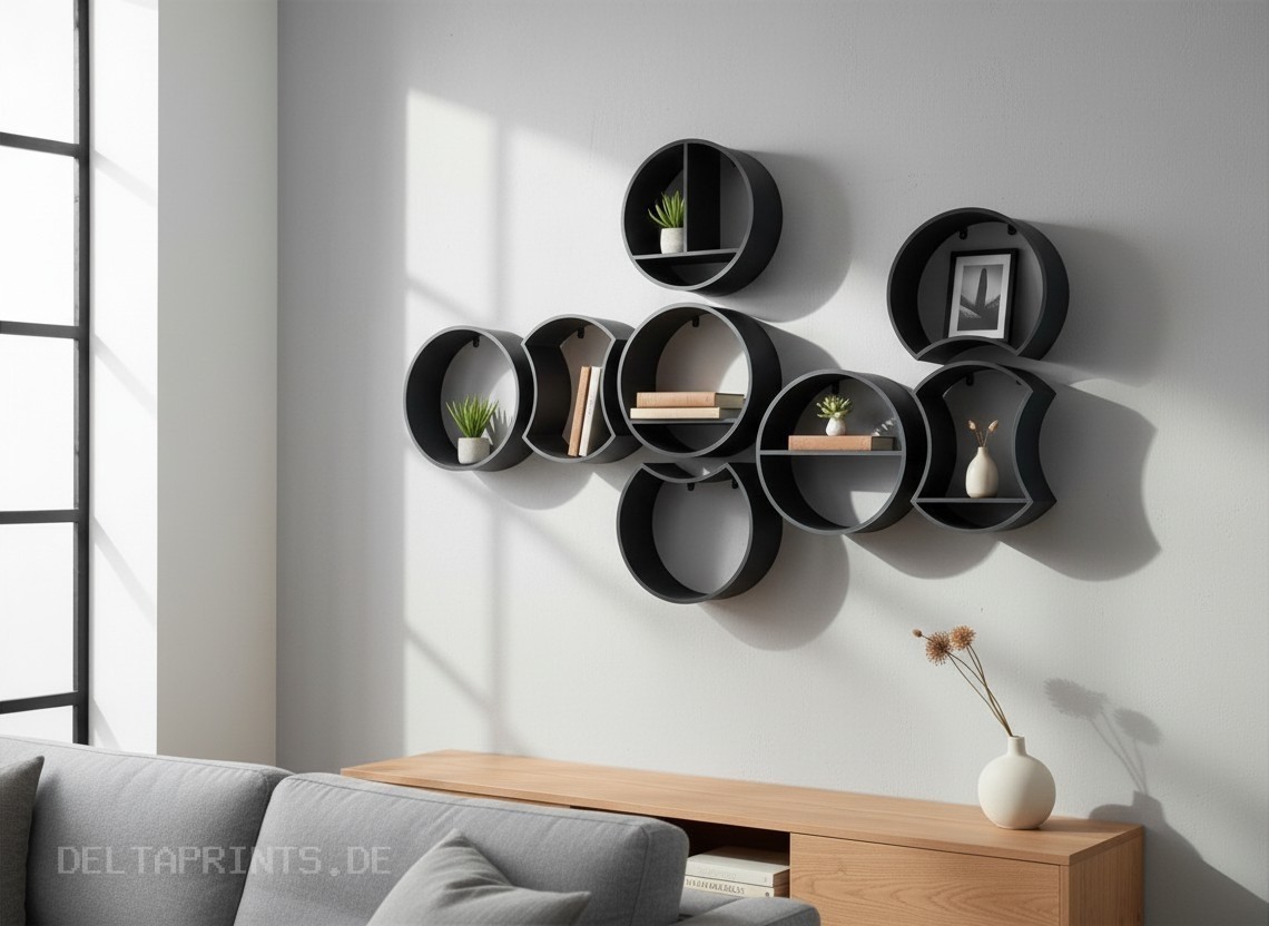 Modular round shelf system commercial STL file Useful Things by Deltaprints