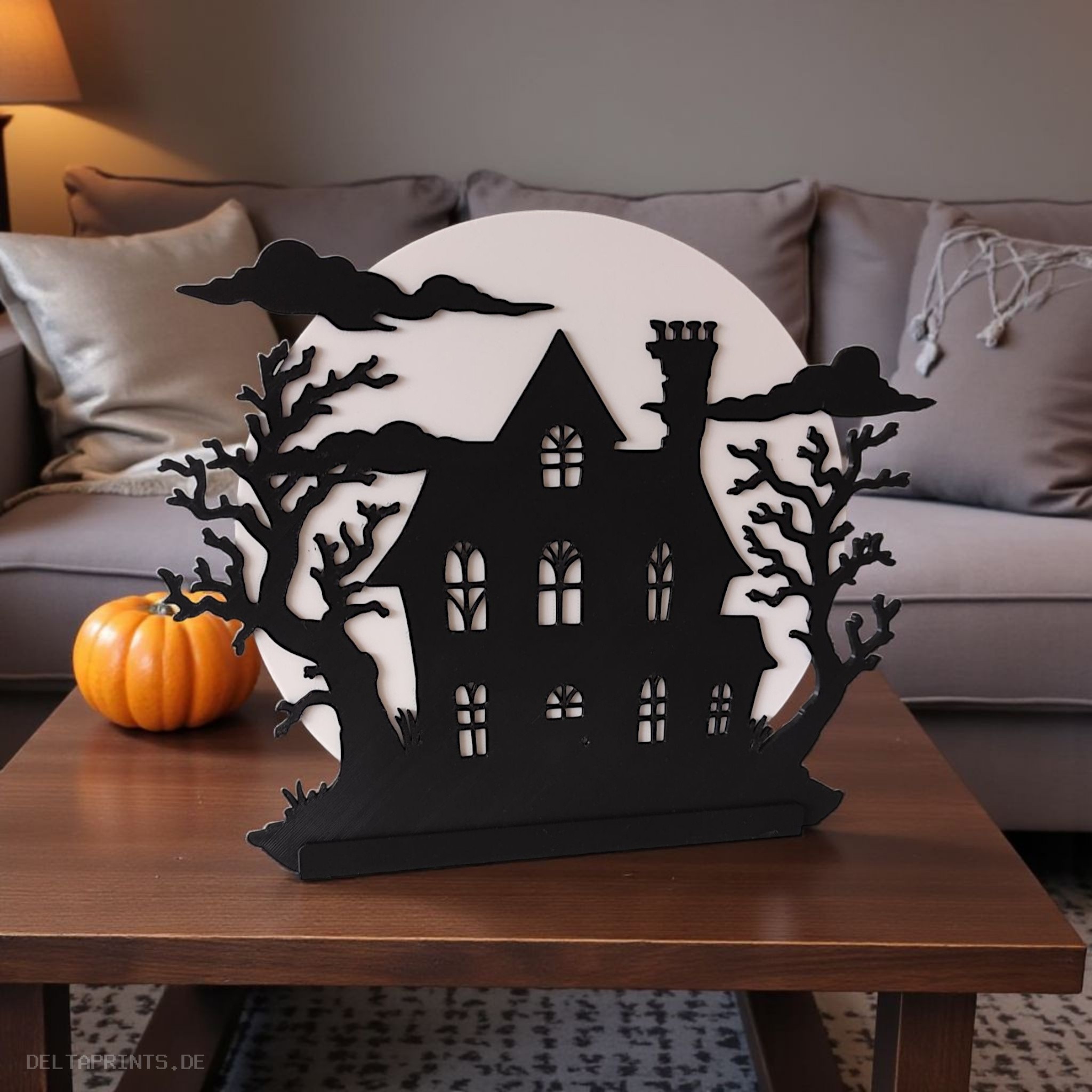 Spooky Halloween Hill House with LED Tealight Holder 3D print product image 4 by Deltaprints