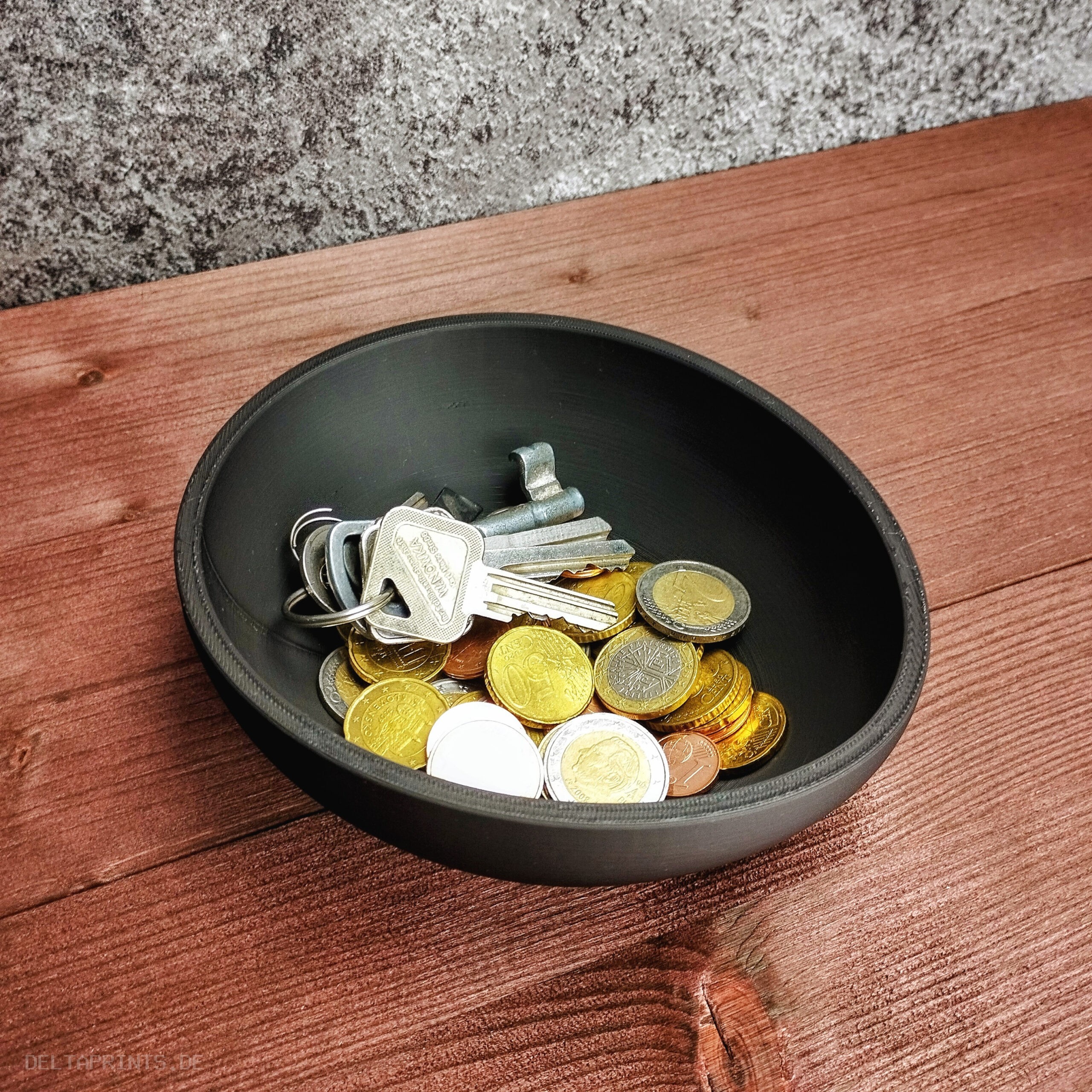 Key and Coin Catcher Bowl „Crooked Egg“ 3D print product image 3 by Deltaprints