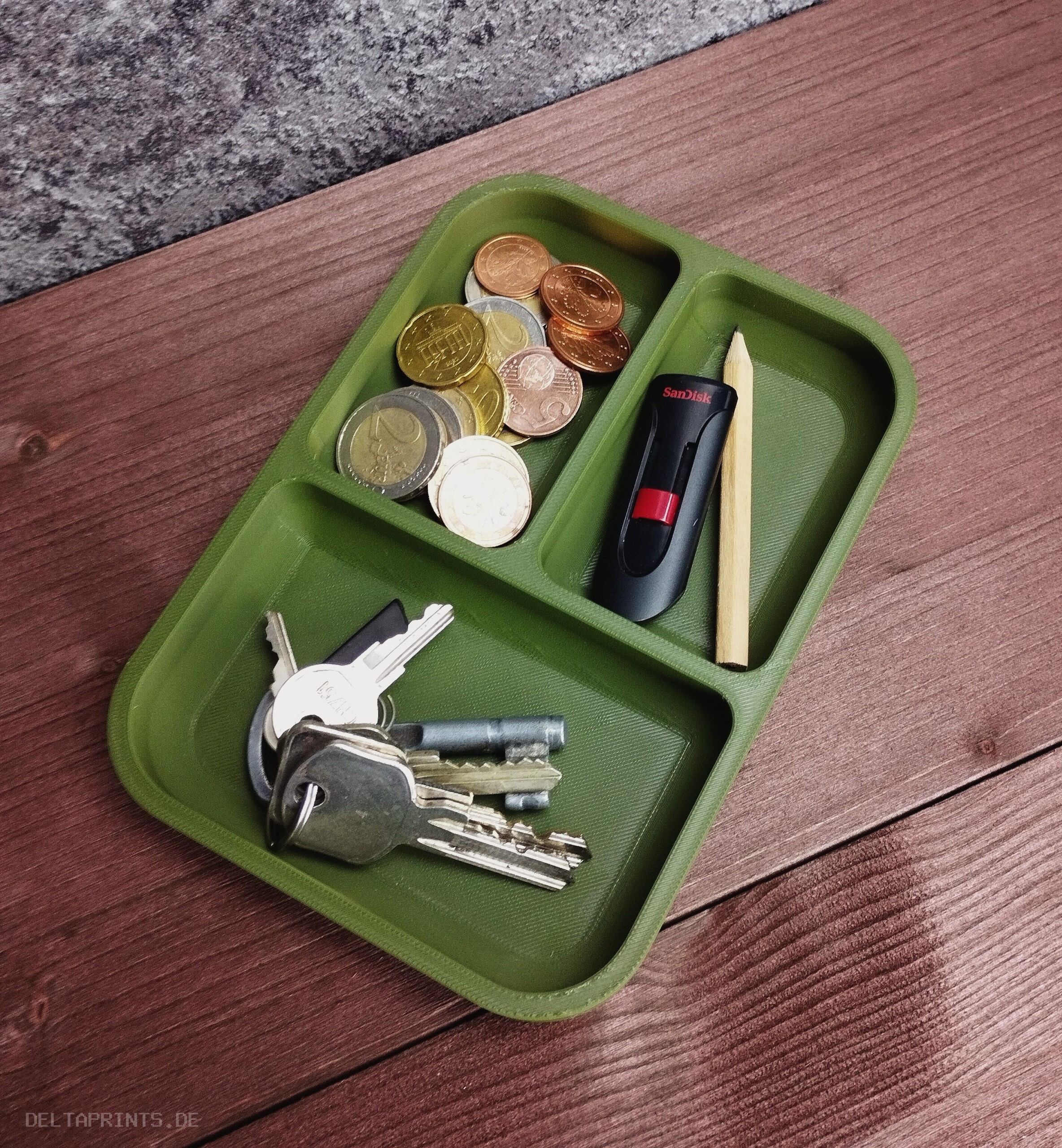 Modern Key and Coin Tray „Army Boy II“ 3D print product image 2 by Deltaprints