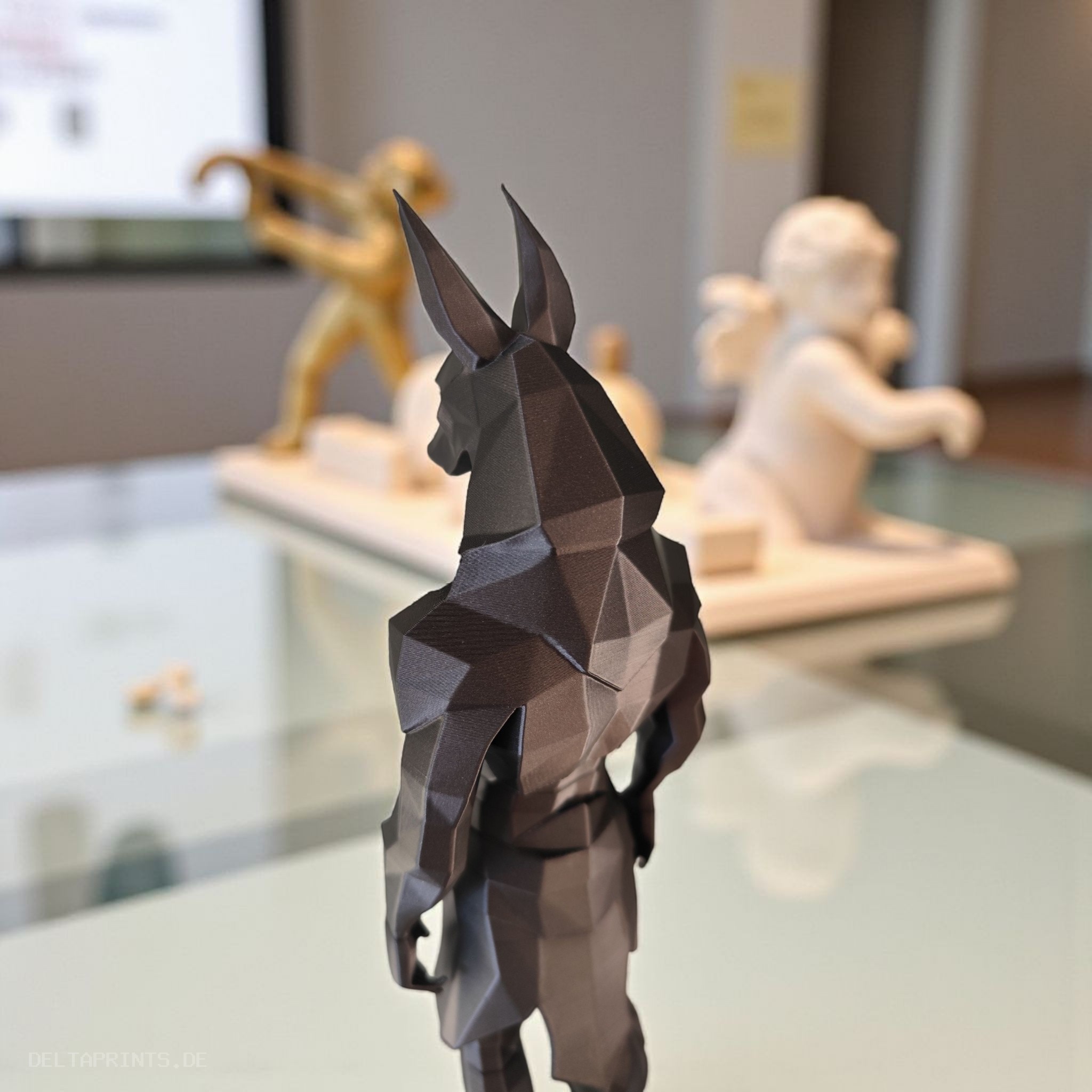 Sculpture #38 – Minimalist Low Poly Anubis Statue 3D print product image 4 by Deltaprints