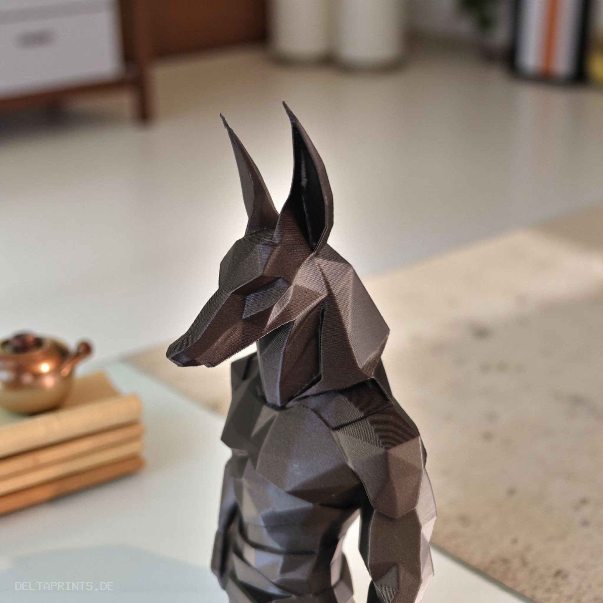 Sculpture #38 – Minimalist Low Poly Anubis Statue 3D print product image 2 by Deltaprints