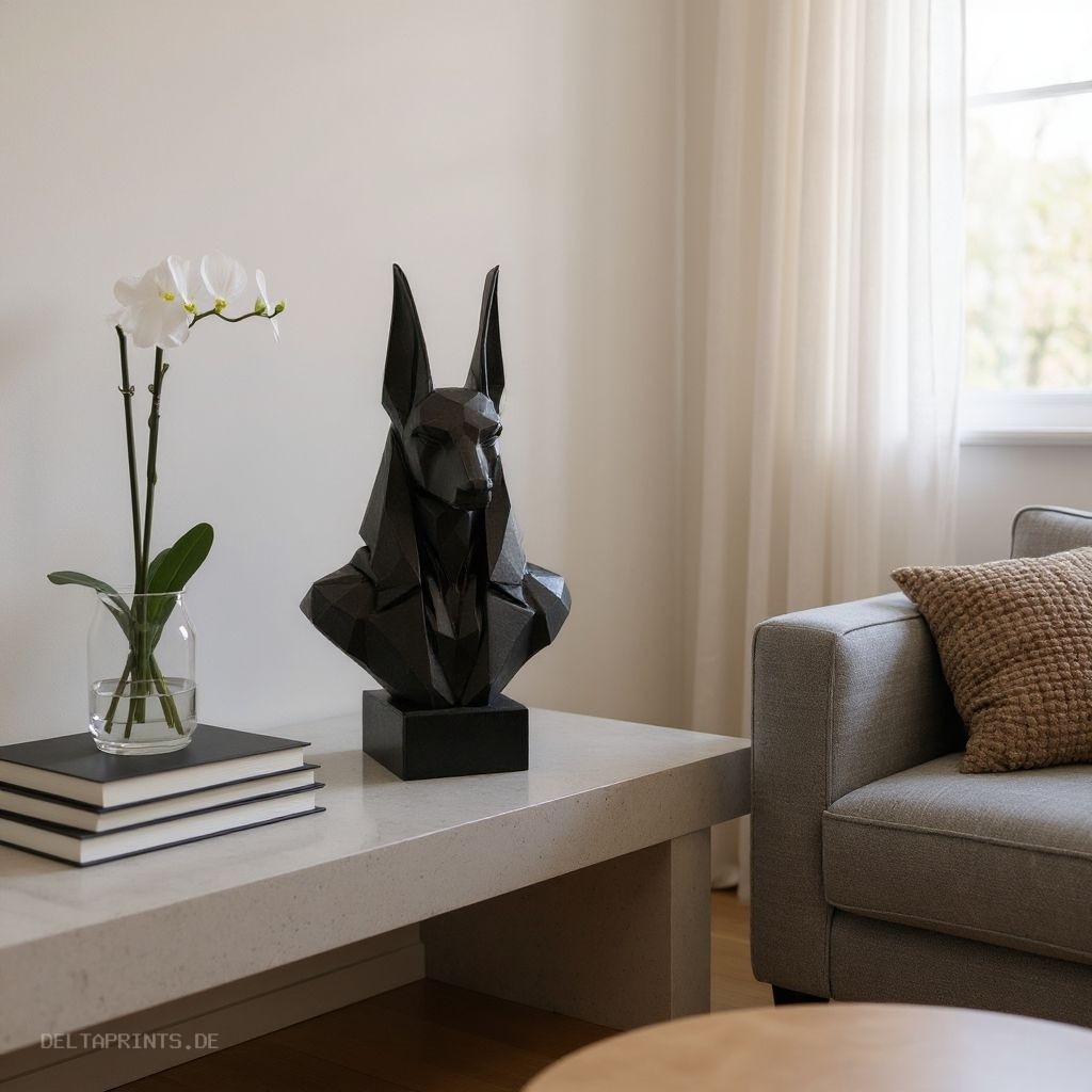 Sculpture #37 – Low Poly Anubis Bust 3D print product image 3 by Deltaprints