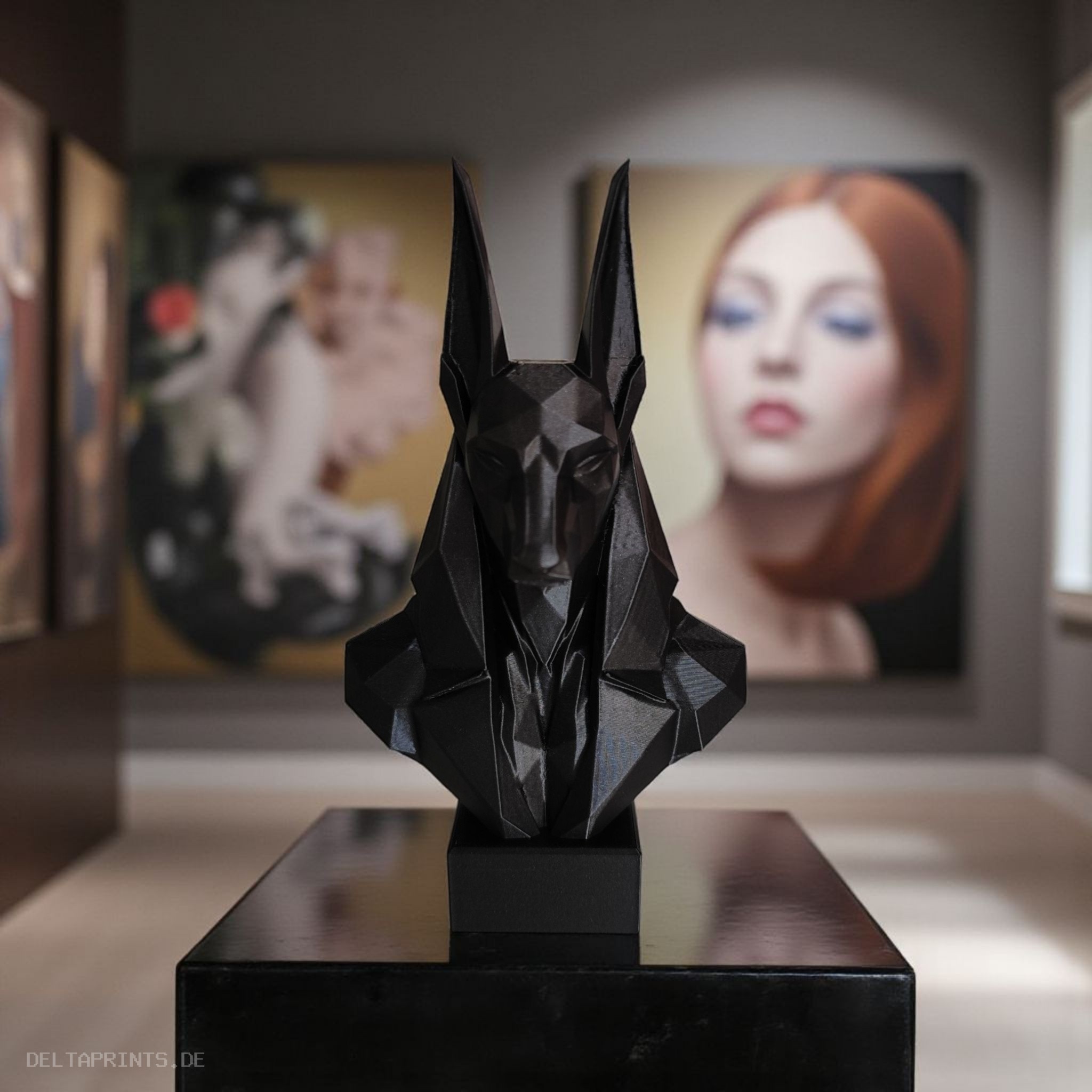 Sculpture #37 – Low Poly Anubis Bust 3D print product image 2 by Deltaprints