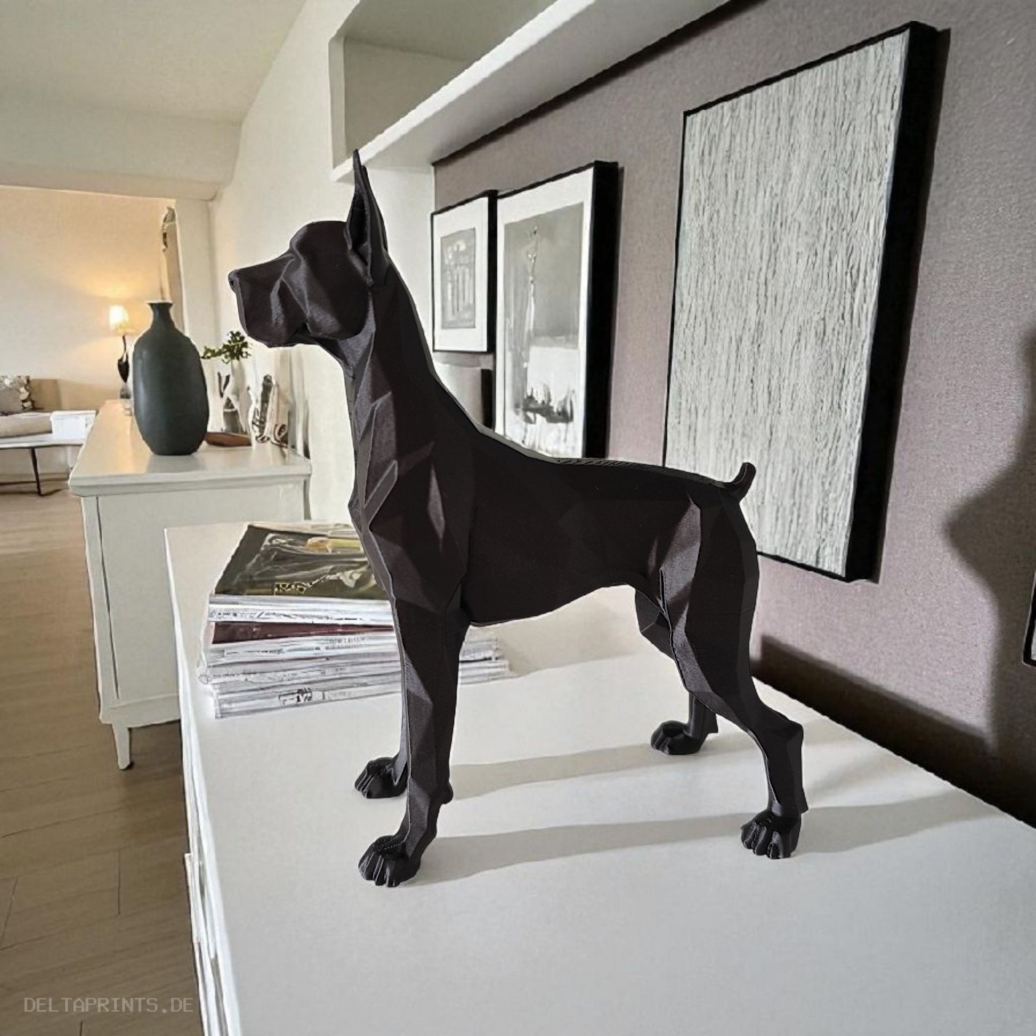 Sculpture #36 – Guarding Low Poly Great Dane commercial STL file Sculptures by Deltaprints