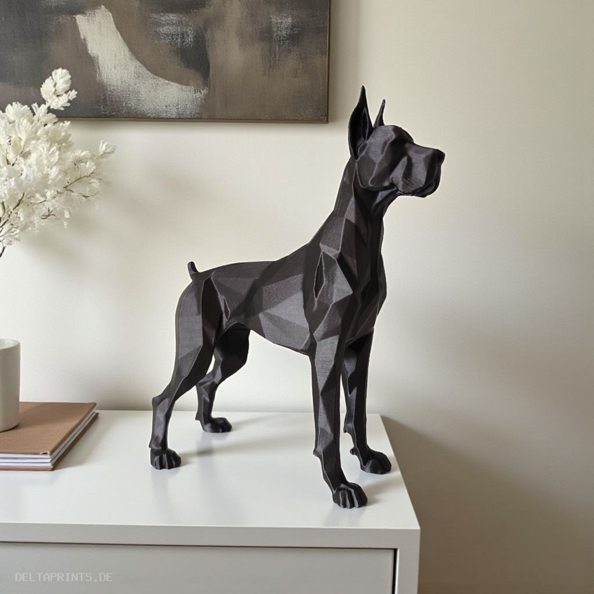 Sculpture #36 – Guarding Low Poly Great Dane 3D print product image 3 by Deltaprints