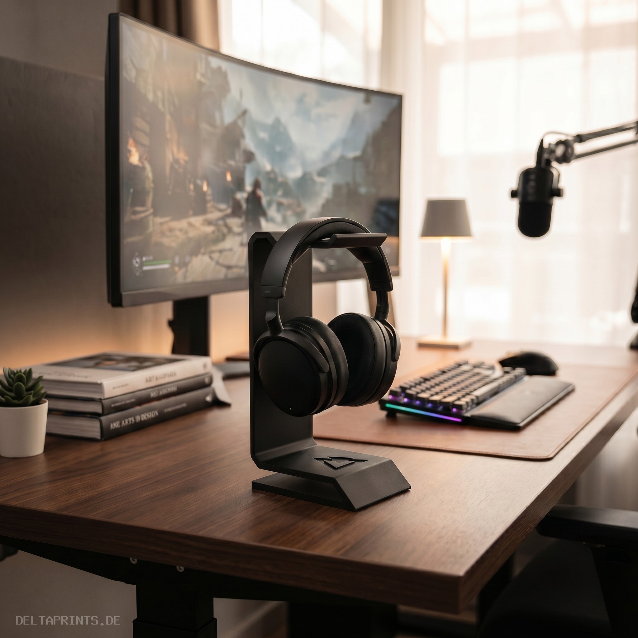 „Delta“ Headphone Stand – Stealth Look 3D print product image 2 by Deltaprints