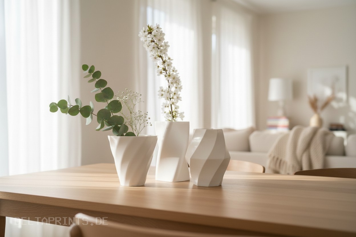 Swirled vase one of three 3D print product image 4 by Deltaprints