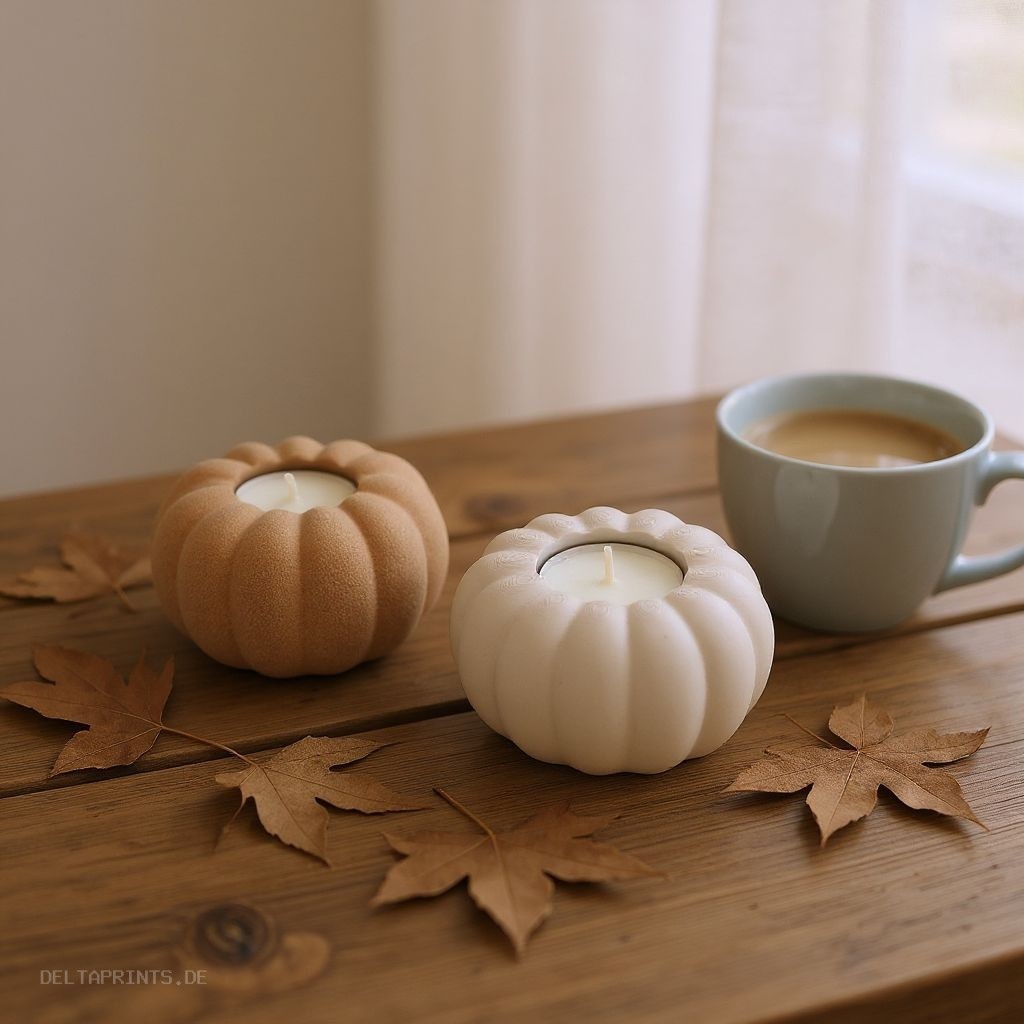 Autumn Pumpkin Tealight Holders 3D print product image 2 by Deltaprints