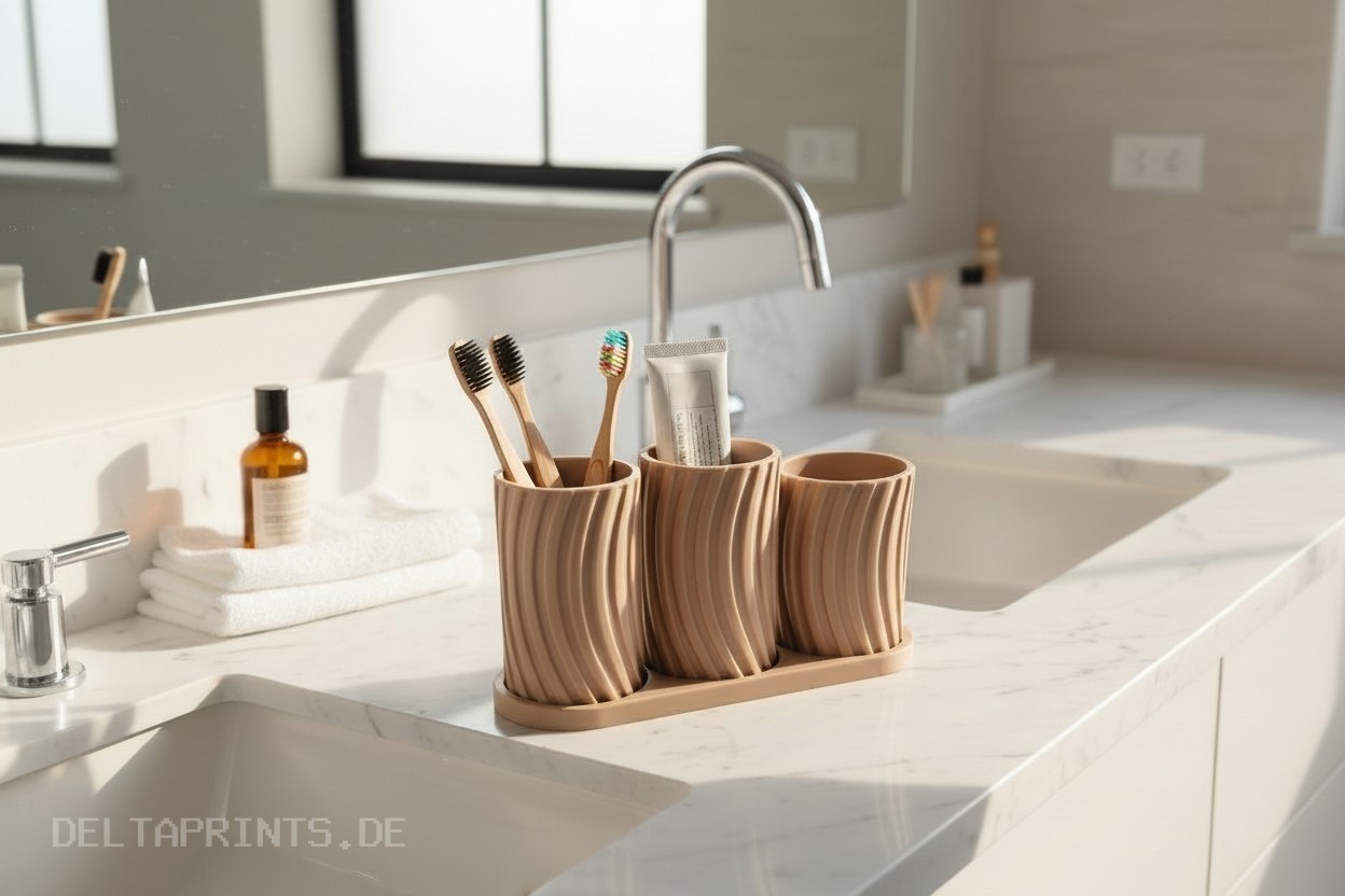 Toothbrush holder set „Little Family“ 3D print product image 4 by Deltaprints