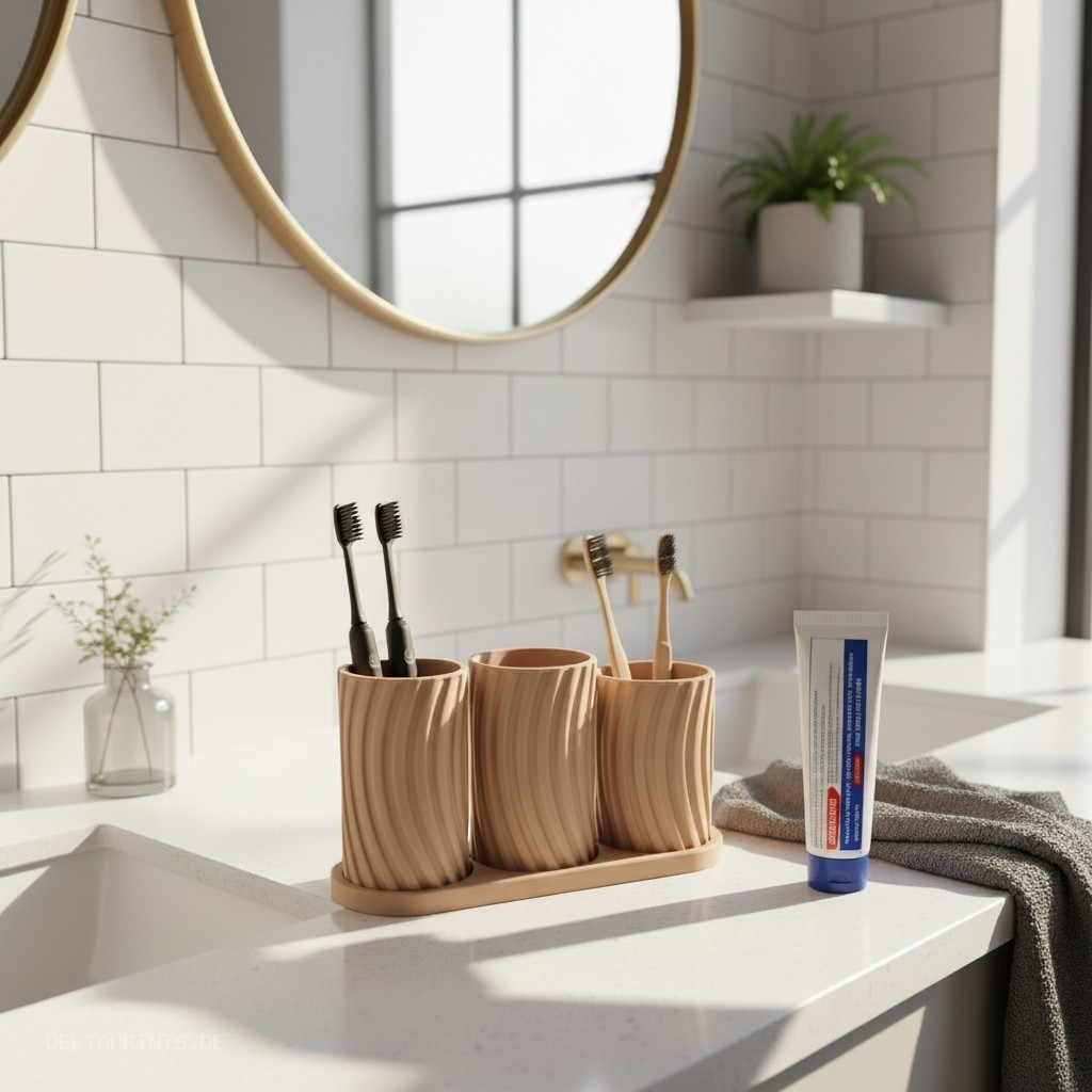 Toothbrush holder set „Little Family“ 3D print product image 2 by Deltaprints