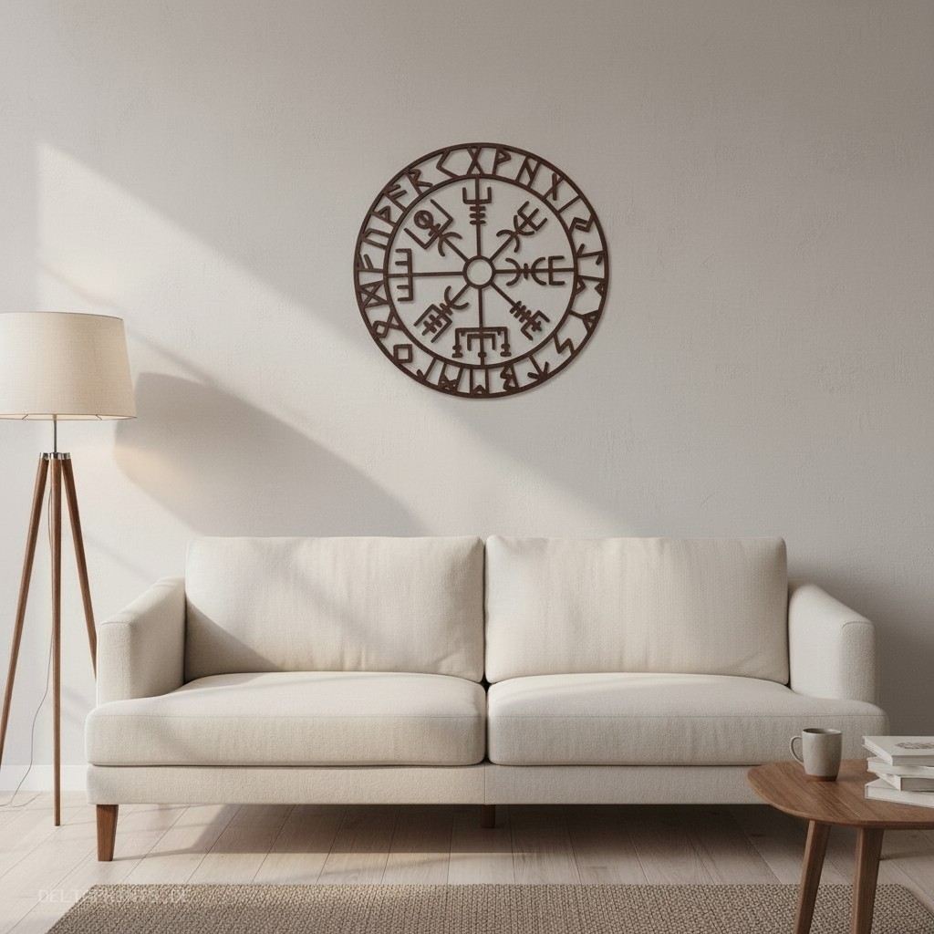 „Vegvisir“ Viking compass wall decoration 3D print product image 2 by Deltaprints