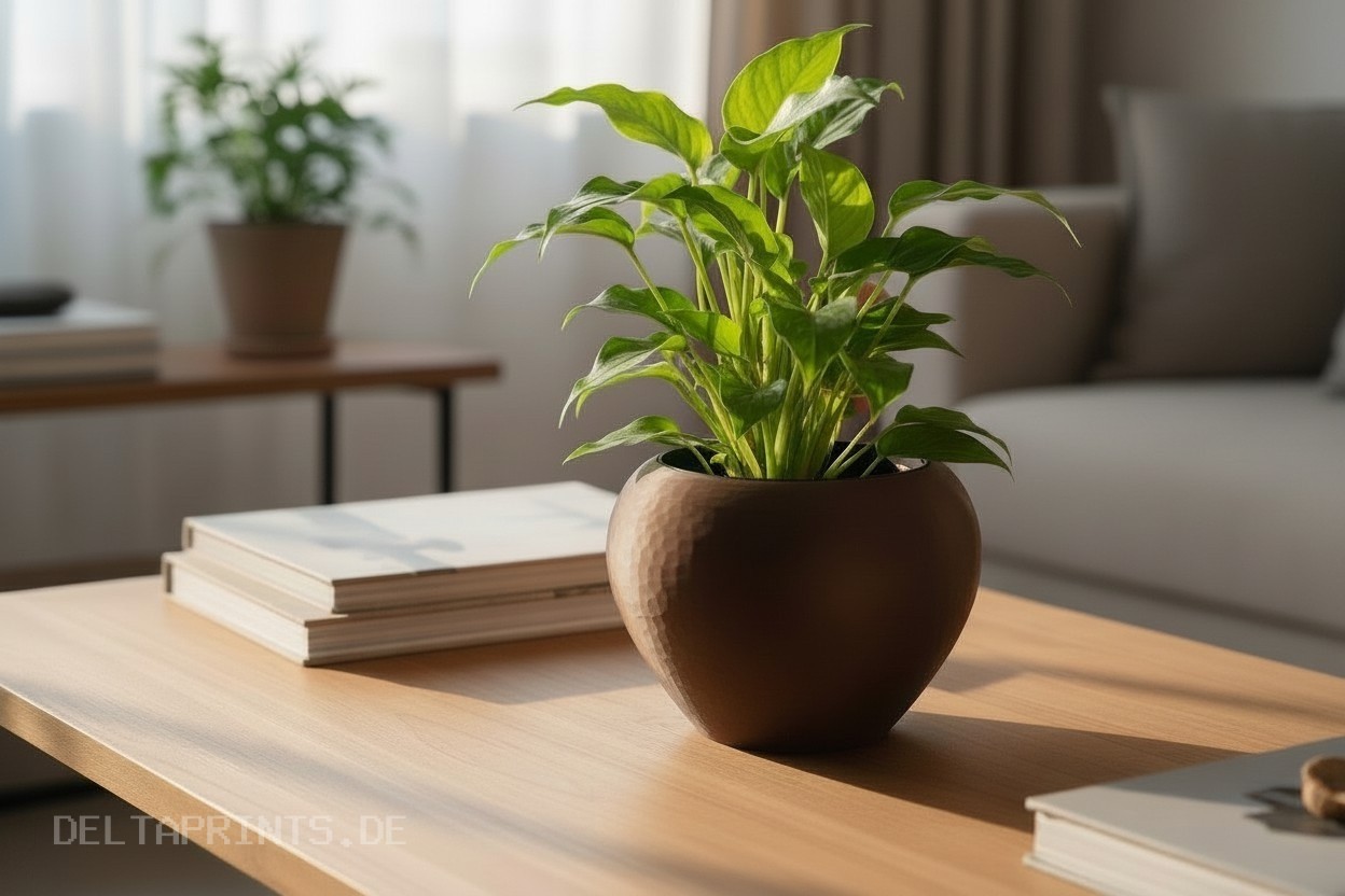 Self-watering plant pot in a hammered design (smooth version included) commercial STL file Plants & Planters by Deltaprints