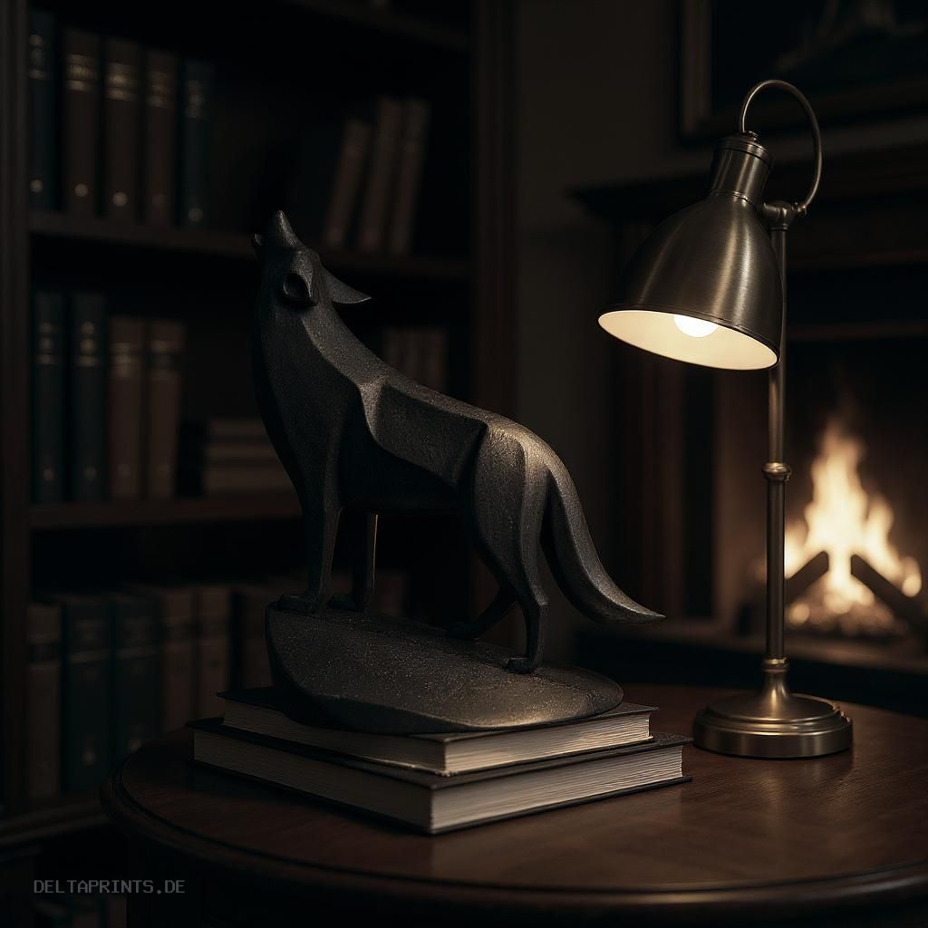 Sculpture #32 – Unique Minimalist Wolf on Pedestal 3D print product image 2 by Deltaprints