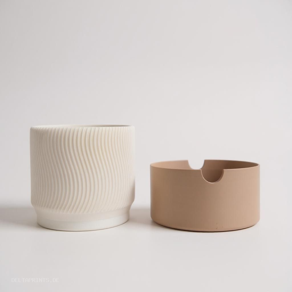 2-Piece Ribbed Planter Set with a Clever Self-Watering Twist 3D print product image 4 by Deltaprints