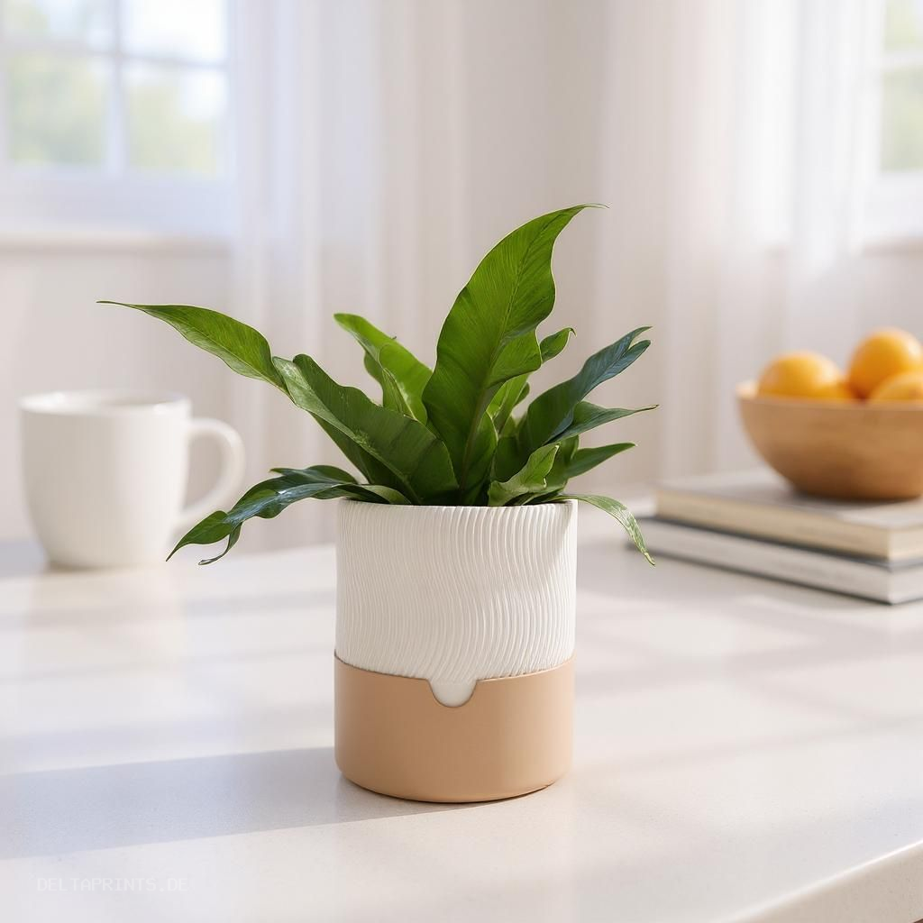 2-Piece Ribbed Planter Set with a Clever Self-Watering Twist 3D print product image 2 by Deltaprints