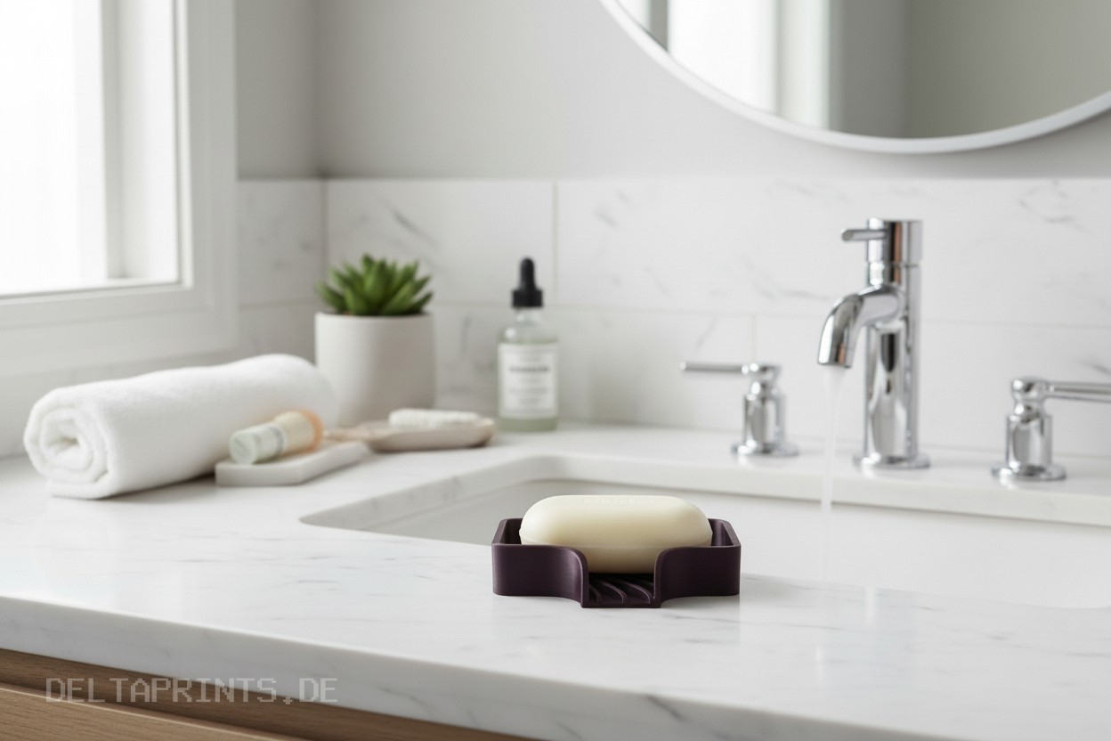 Curved soap dish with drain commercial STL file Bathroom Stuff by Deltaprints