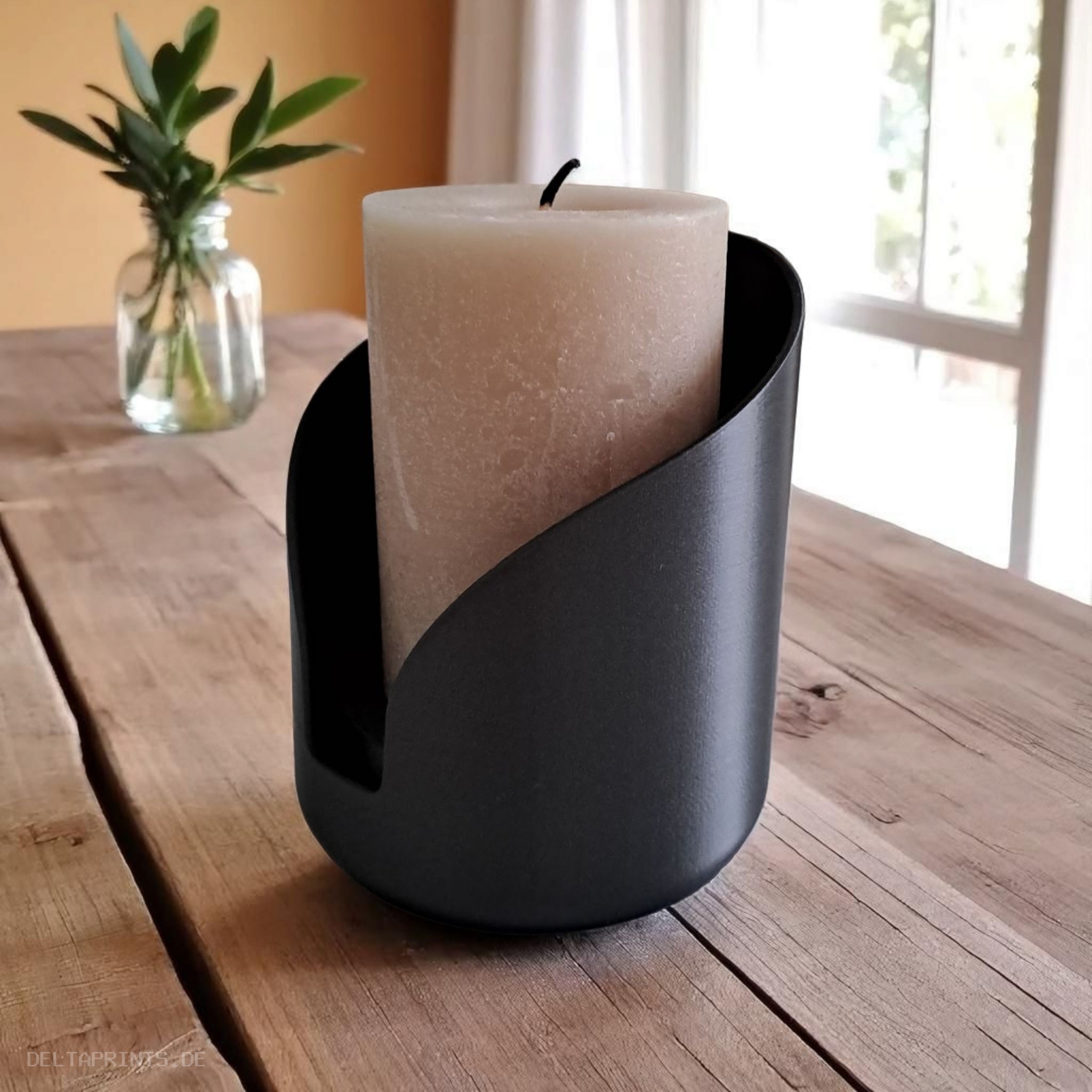 Modern Holder For Pillar Candles, Candleholder 3D print product image 4 by Deltaprints