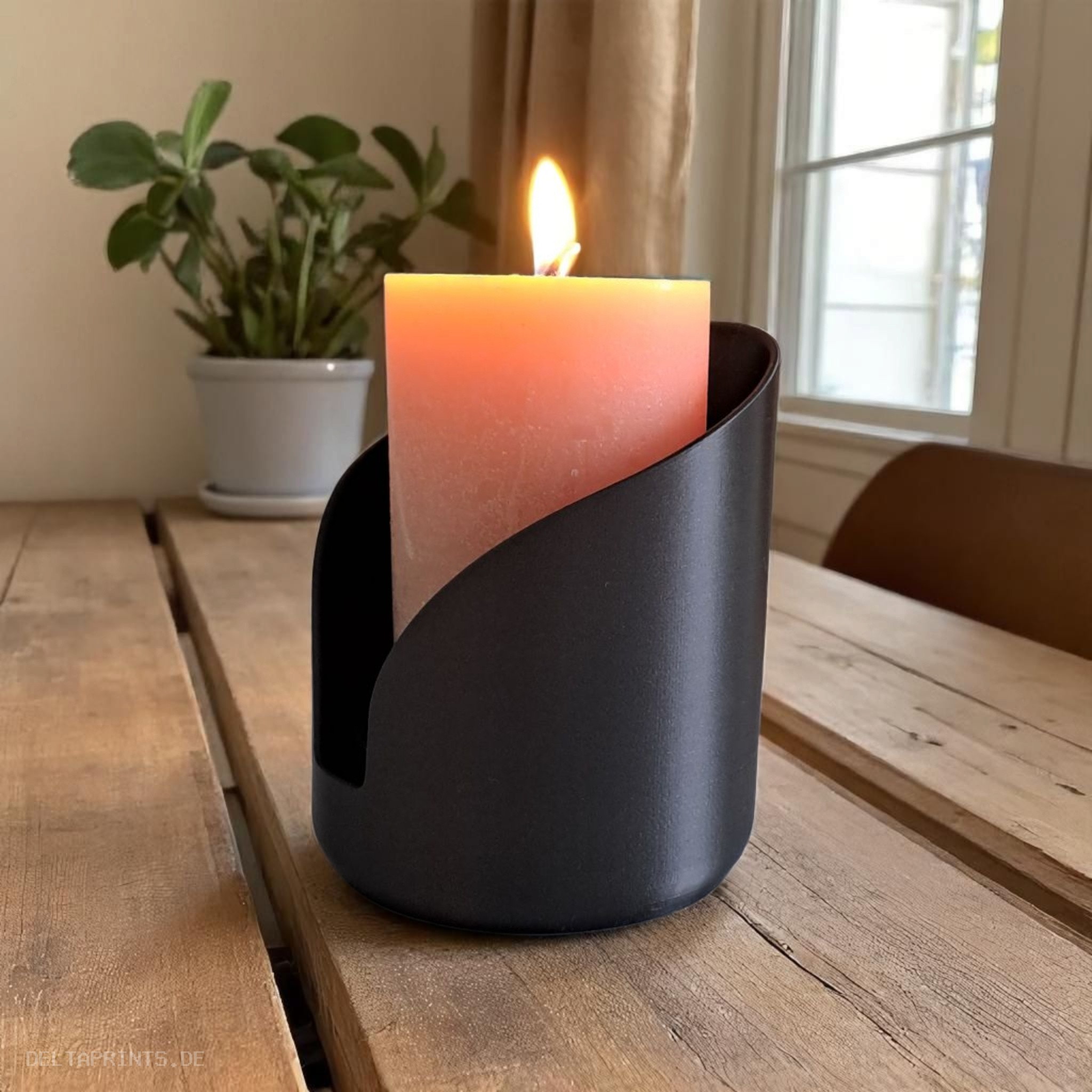 Modern Holder For Pillar Candles, Candleholder 3D print product image 3 by Deltaprints