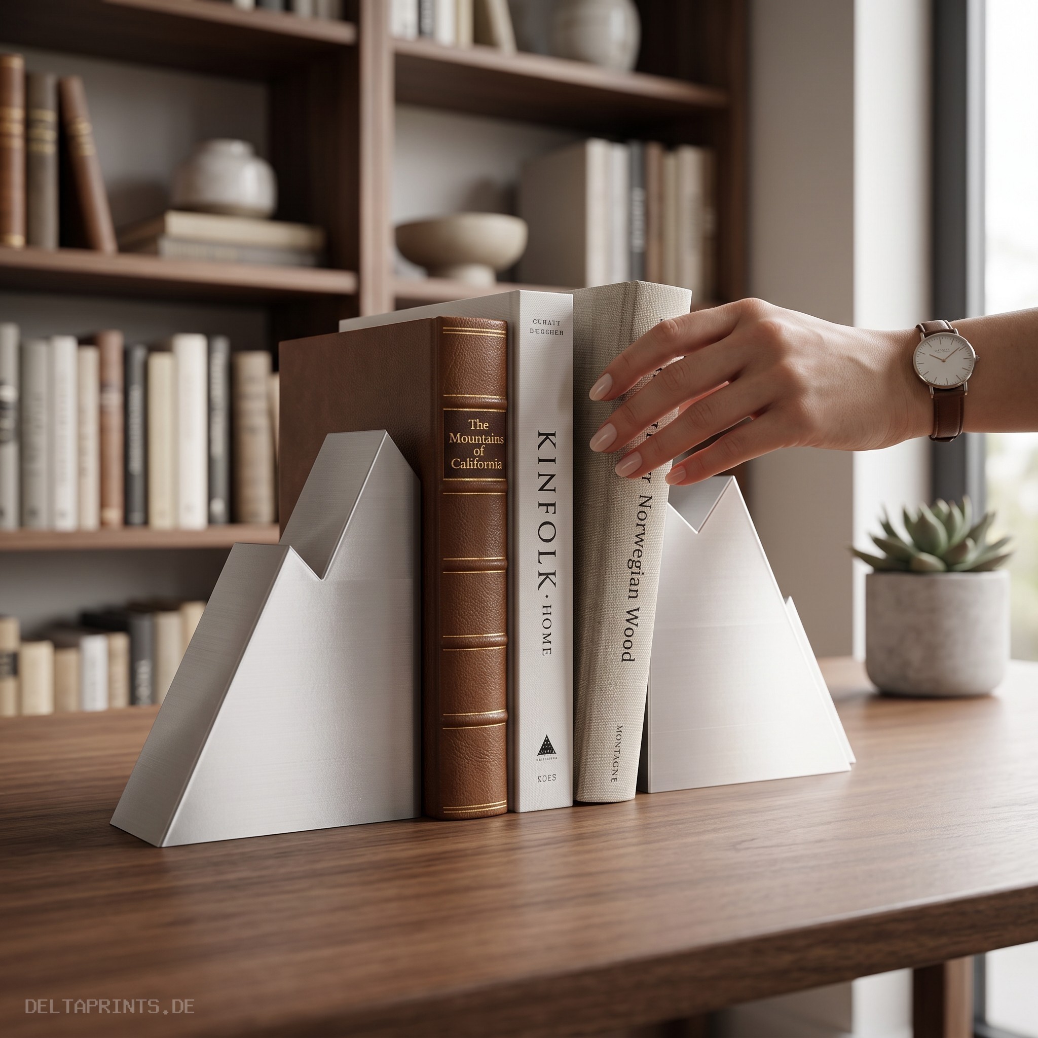 Minimalist Mountain Bookend Duo 3D print product image 3 by Deltaprints