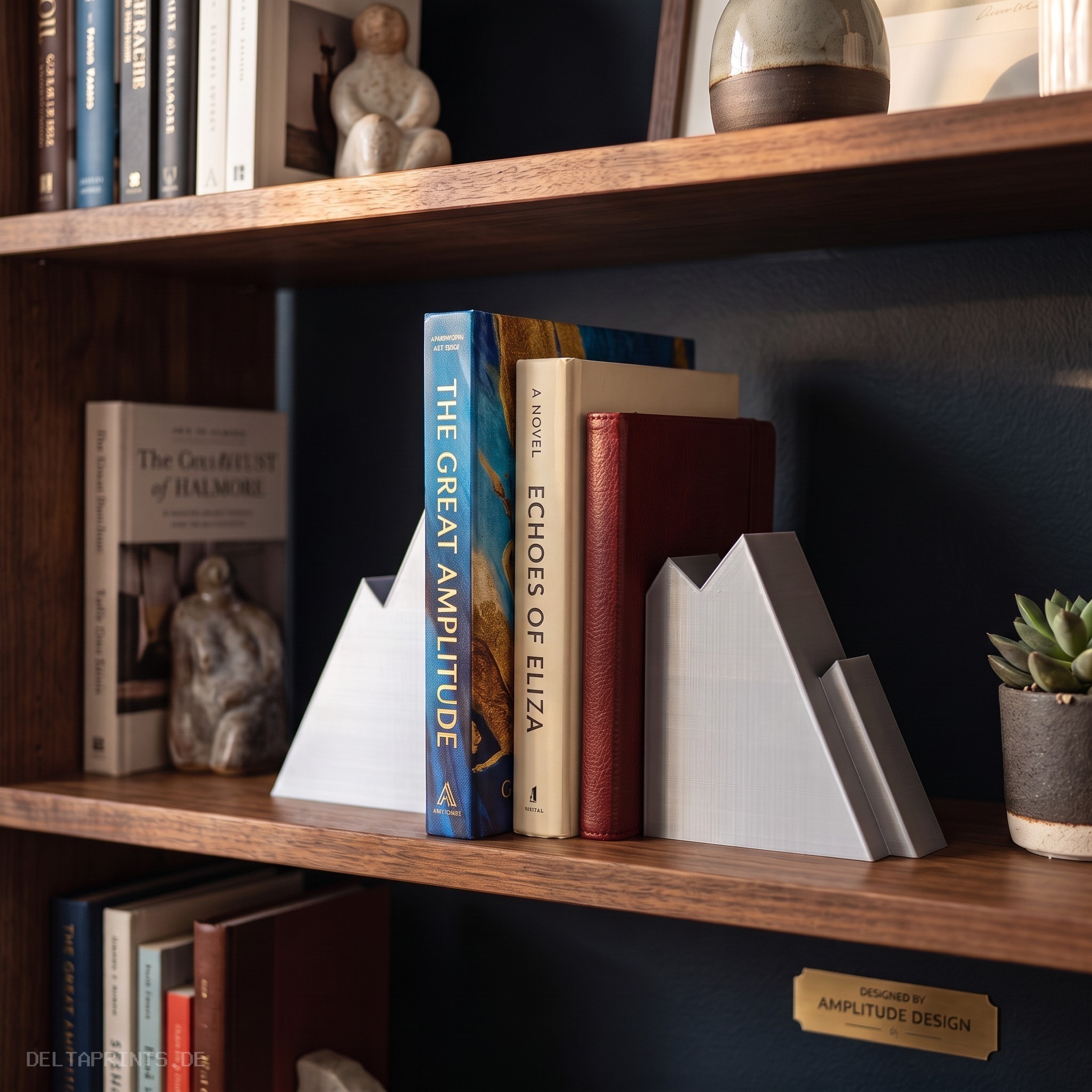 Minimalist Mountain Bookend Duo 3D print product image 2 by Deltaprints
