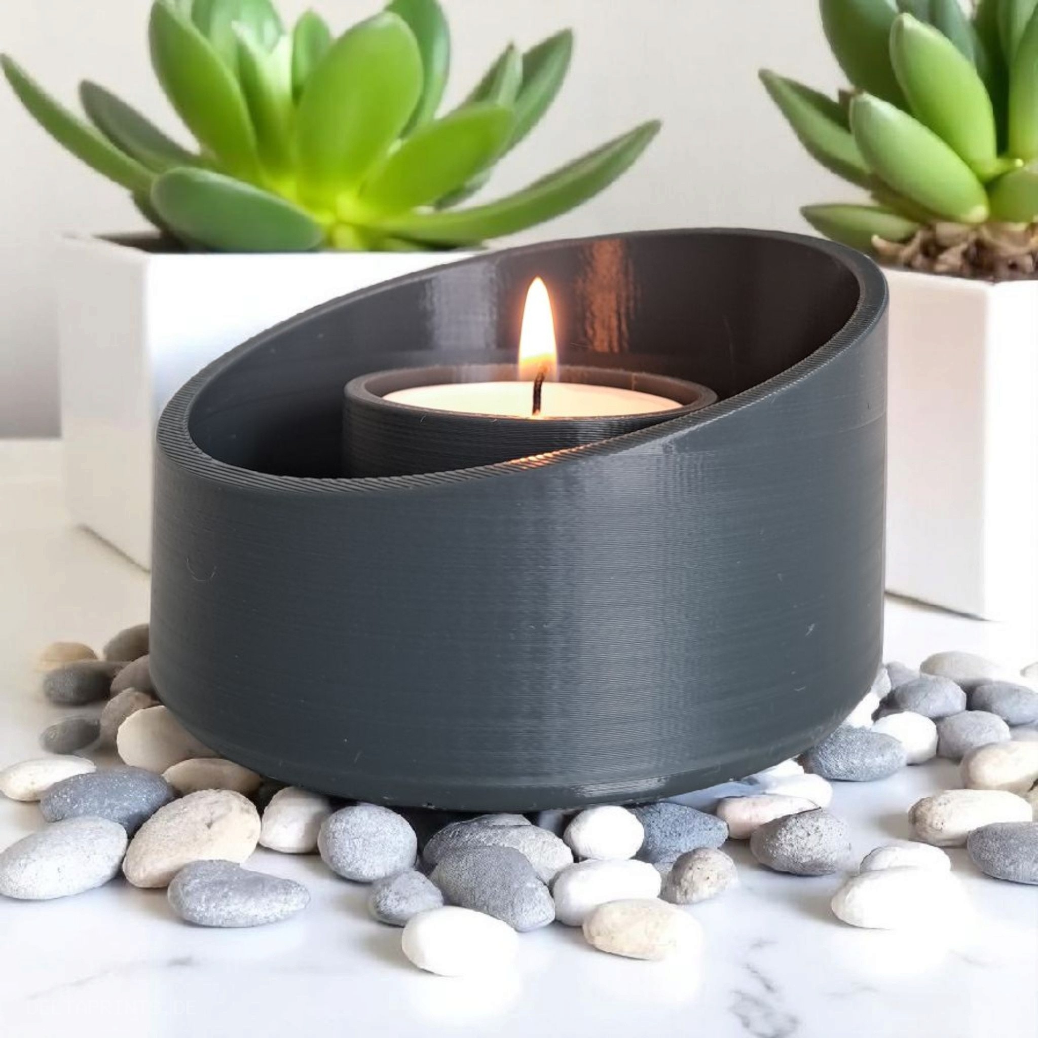 Modern Beveled Tealight Candle Holder 3D print product image 4 by Deltaprints
