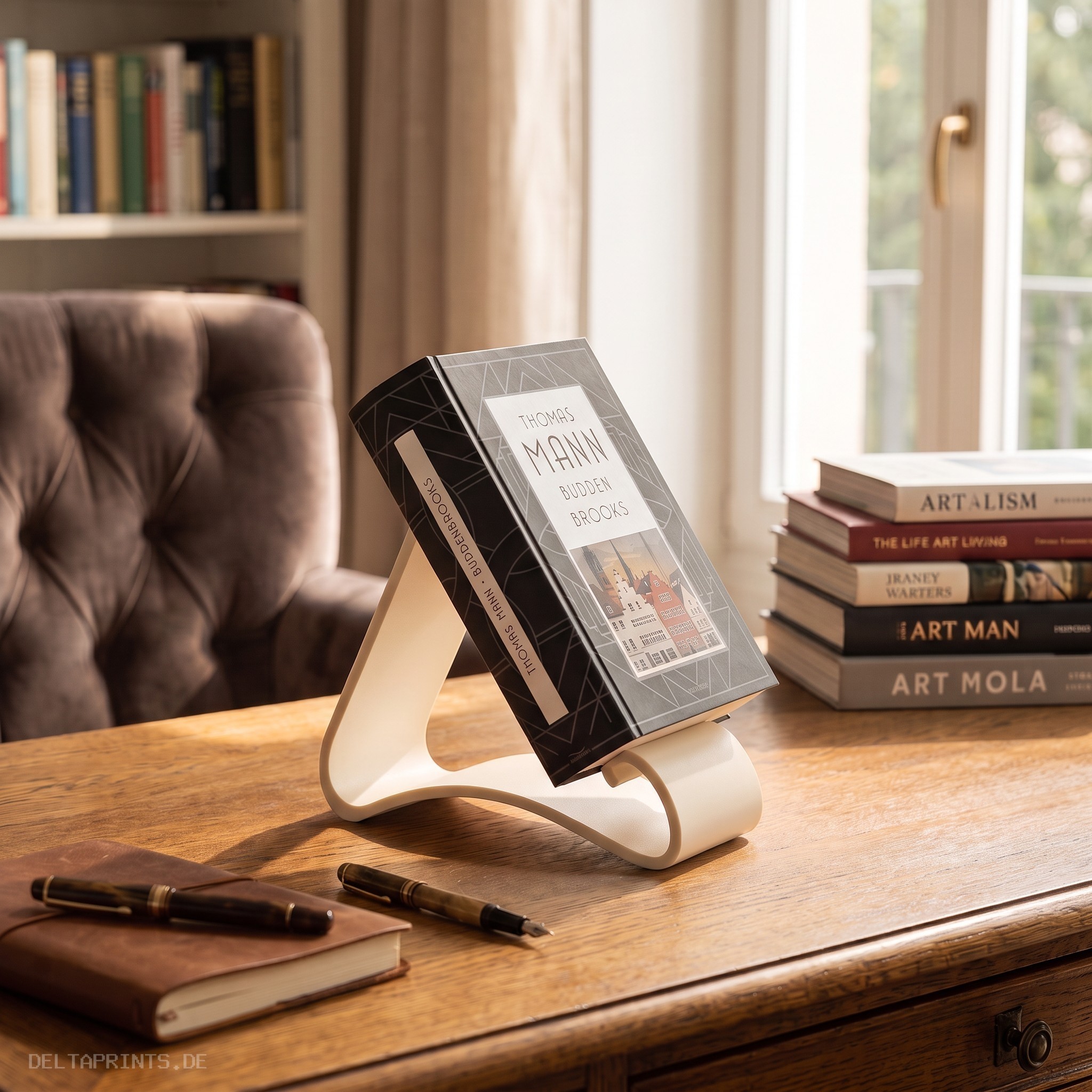Wavy book stand with triple functionality 3D print product image 3 by Deltaprints