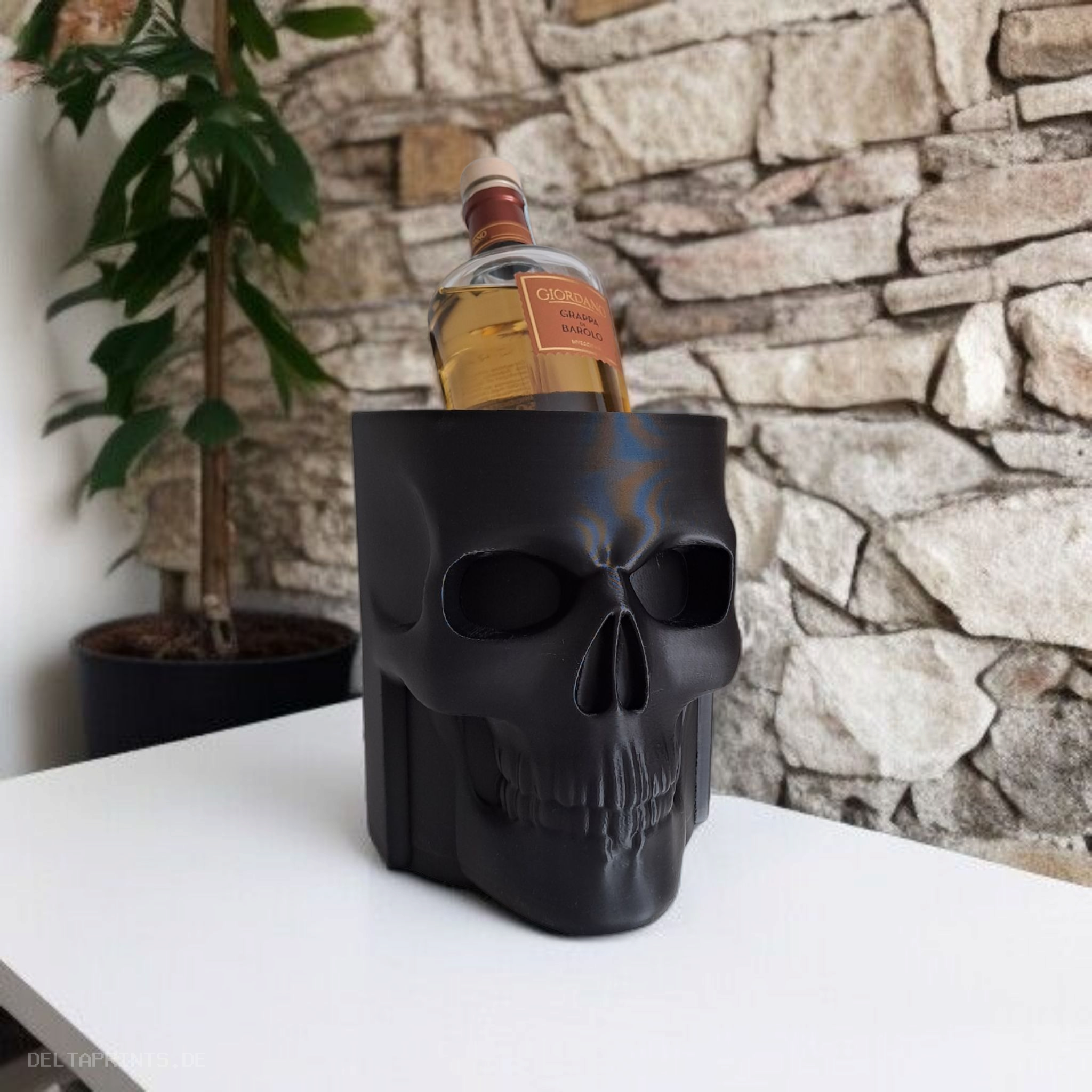Skull Whiskey Bottle Cooler, Bottle Holder 3D print product image 3 by Deltaprints
