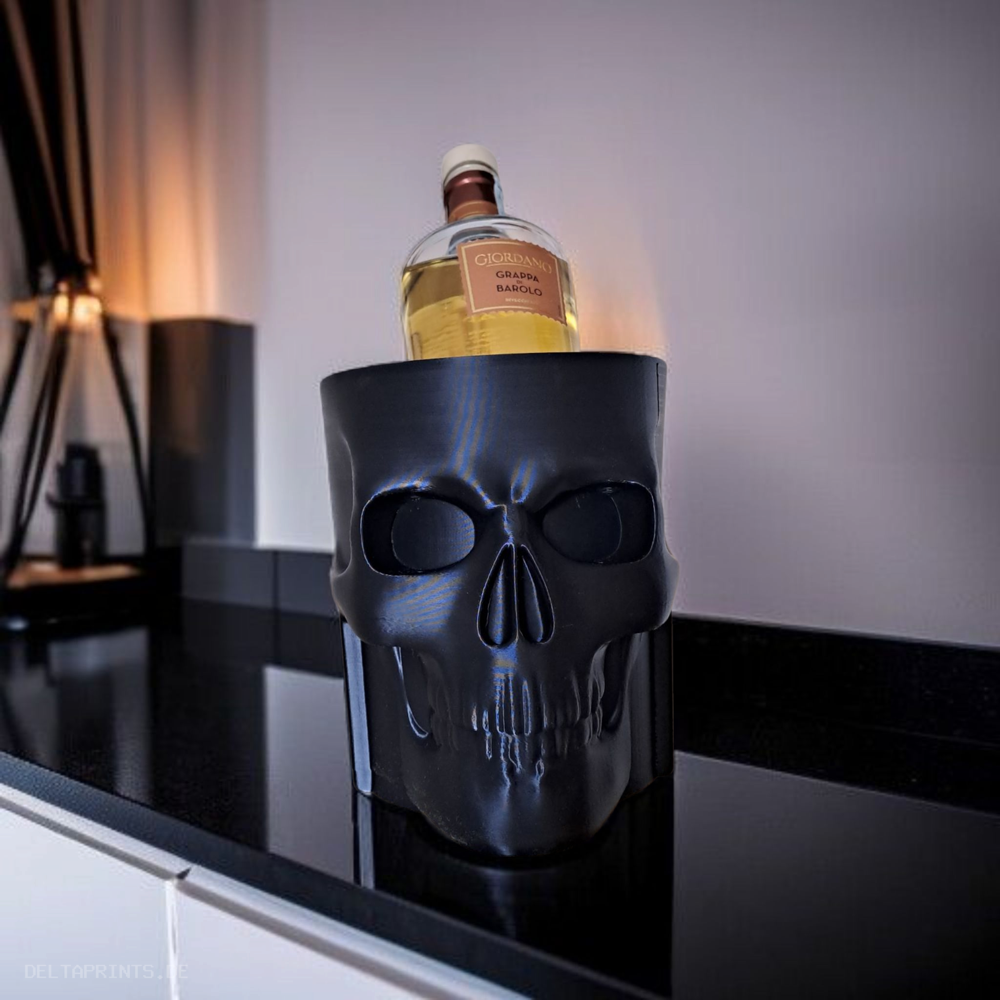 Skull Whiskey Bottle Cooler, Bottle Holder 3D print product image 2 by Deltaprints